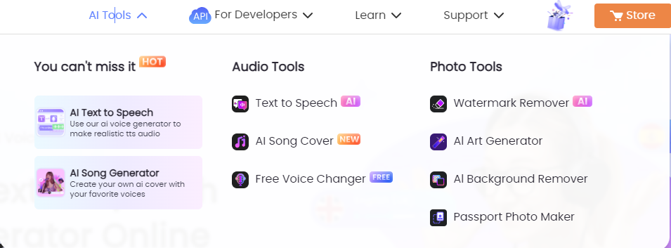 AI Voice Changer and Voice Generator.